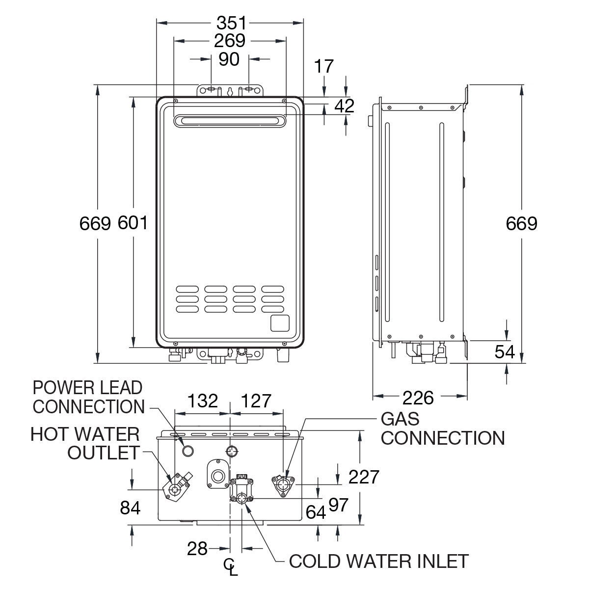 Rheem 27L Continuous Flow 50-degree Hot Water System Natural Gas 876627NF |  Appliances Online