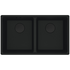 Franke Maris 350mm Double Bowl Flushmount Sink with Extension Drainer Matte Black MRG220-35MB-FPC image NaN