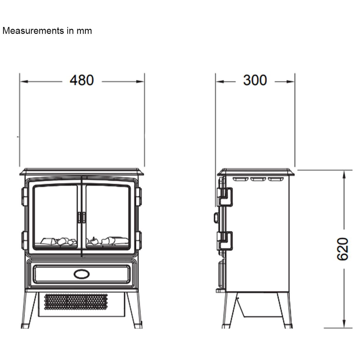 Dimplex 2000W Electric Fire Heater OAKHURST Appliances Online