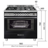 Glem Gas 90cm Dual Fuel Freestanding Oven Matte Black GS965GEMB image NaN