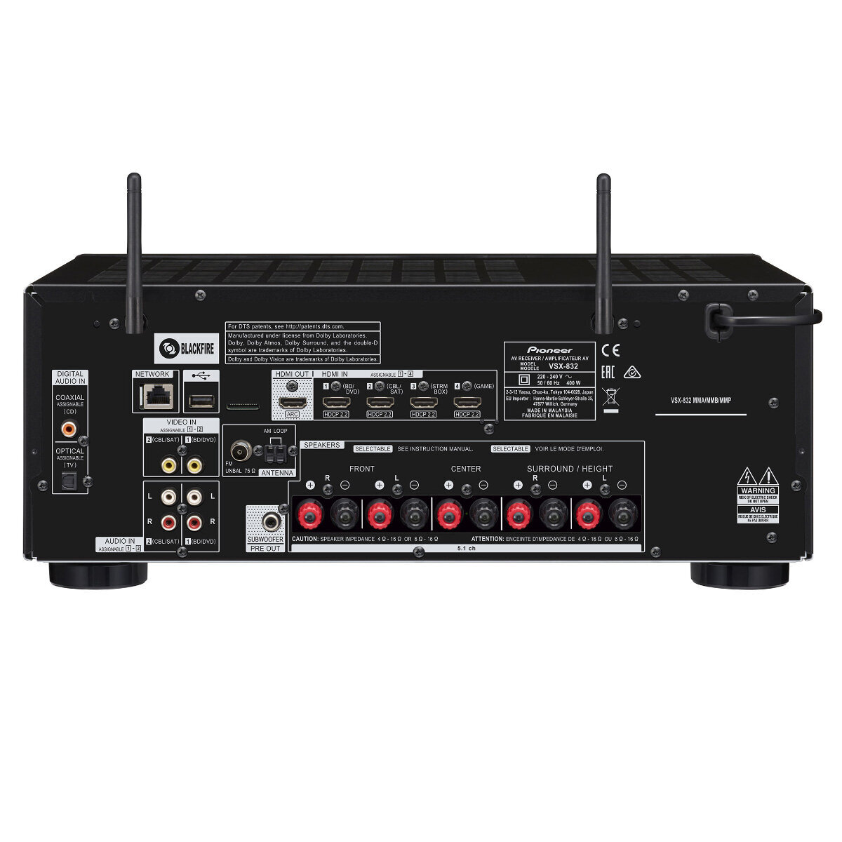 Pioneer Channel Atmos Network AV Receiver with Bluetooth Black