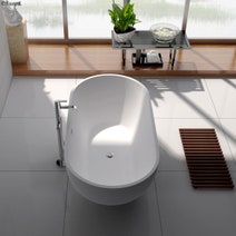 Fienza Nero 1780 Freestanding Stone Bath White ST12 hero image