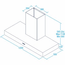 Whispair 120cm Vienna Wall Mounted Canopy Rangehood with Pro Inline Remote Motor X5V12S5.IP hero image