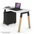 Jason.L Quadro A Leg White Desk with Natural Leg Black Cross Beam QDW1006.B.WT image NaN