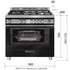 Glem Gas 90cm Gas  Oven & Cooktop Matt Black Freestanding Oven GS965GGMB image NaN