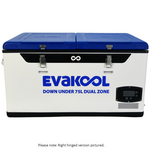 EvaKool 75L Down Under Dual Zone Portable Fridge/Freezer Left Hinge DU75-DZL hero image