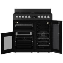 Beko 90cm Multifunction Dual Fuel Black Freestanding Oven BRC916GMB hero image