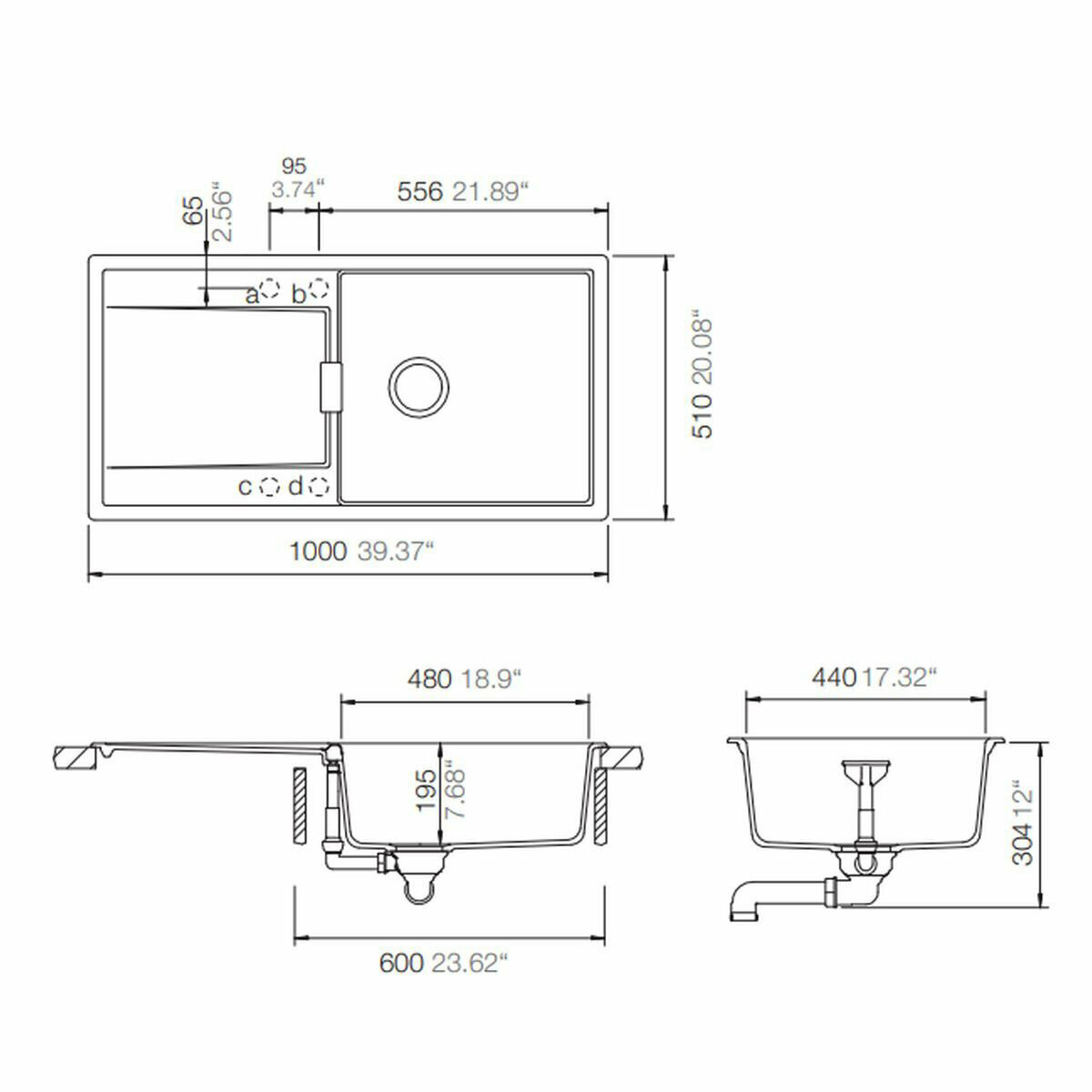 Abey Schock Mono Single Bowl with Drainer Stone MD-100LS hero image