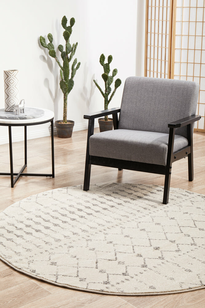 Rug Culture Chrome Medium Silver & Off White Rug 200X200CM - CRO-ELS-SIL-200X200 hero image