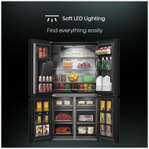 Hisense 585L French Door Fridge Black Steel with Dark Interior HRCD585BWB hero image