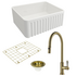 Turner Hastings Novi 60 Butler Sink Pack with Brushed Brass Ludlow Pull Out Mixer Tap and Accessories PKG025 image NaN