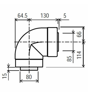 Rinnai FFSBEND 90 Degree Bend - Flue Adapter product image