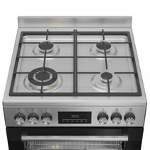 Beko 60cm Stainless Steel Dual Fuel Freestanding Oven BFCB60GMX hero image