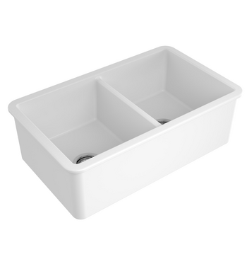 Turner Hastings Cuisine 85 x 46 Fine Fireclay Double Bowl Sink Gloss White CUD85FS