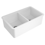 Turner Hastings Cuisine 85 x 46 Fine Fireclay Double Bowl Sink Gloss White CUD85FS hero image