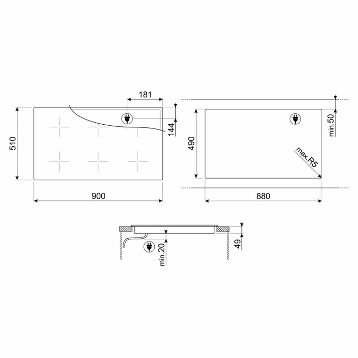 Smeg SAI3963B 90cm Induction Cooktop hero image