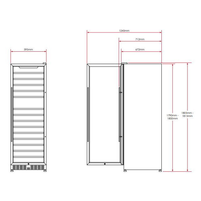 Husky 166 Bottle Dual Zone Wine Cabinet HUS-WC168D-BK-ZY hero image
