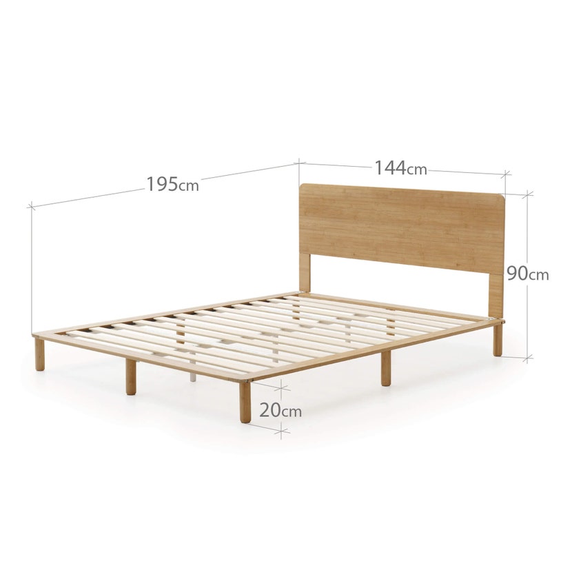 Zinus Arden Double Bamboo Wood Bed Frame AU-FPWNH2ZC-08D