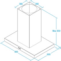 Whispair X7S09S5.IP 90cm Stockholm Canopy Island Rangehood with Pro Inline Remote Motor hero image