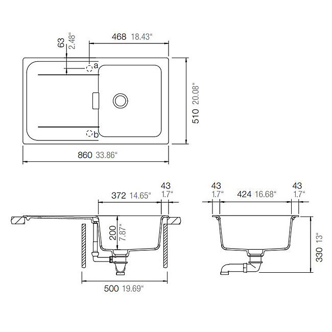 Abey WD100W Schock Wembley Single Bowl Sink with Drainer hero image