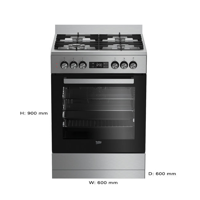 Beko 60cm Dual Fuel Freestanding Oven Stove BFC60GMX Appliances Online
