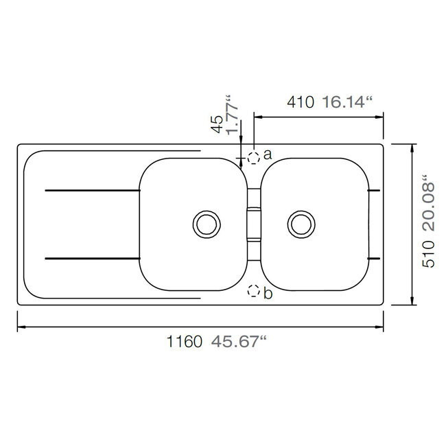 Abey WD200B Schock Wembley Double Bowl Sink with Drainer hero image