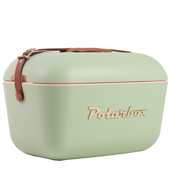 Caixa Térmica Cooler Polarbox 20L Azul Marine com Alça Marrom Polarbox
