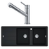 Franke Basis Double Bowl Topmount Sink with Left hand Drainer and Orbit Tap Pack - Onyx BFG621LTA9200ON image NaN