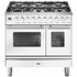 ILVE Professional Plus Series 90cm Dual Fuel Six Burner Double Oven with Milano Knobs PD096DWE3WH image NaN