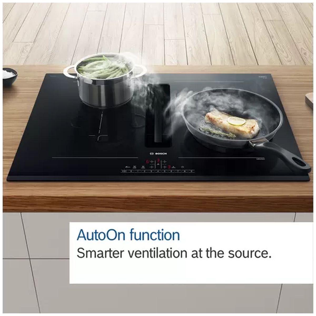Bosch 70cm Series 6 Induction Cooktop with Downdraft Ventilation PVQ711H26E hero image