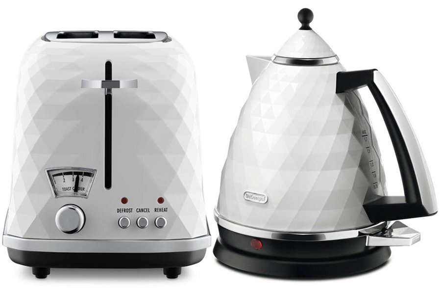 Delonghi KBJ2001WCTJ2003W Brillante Kettle and Brillante Toaster Pack