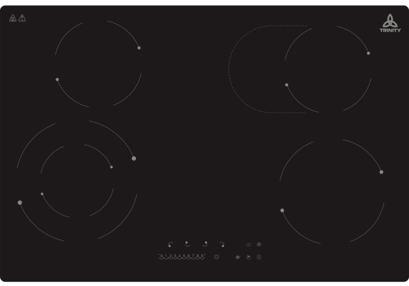 Trinity 77cm Ceramic Touch Control 6 Zone Ceramic Cooktop TRC775 ...