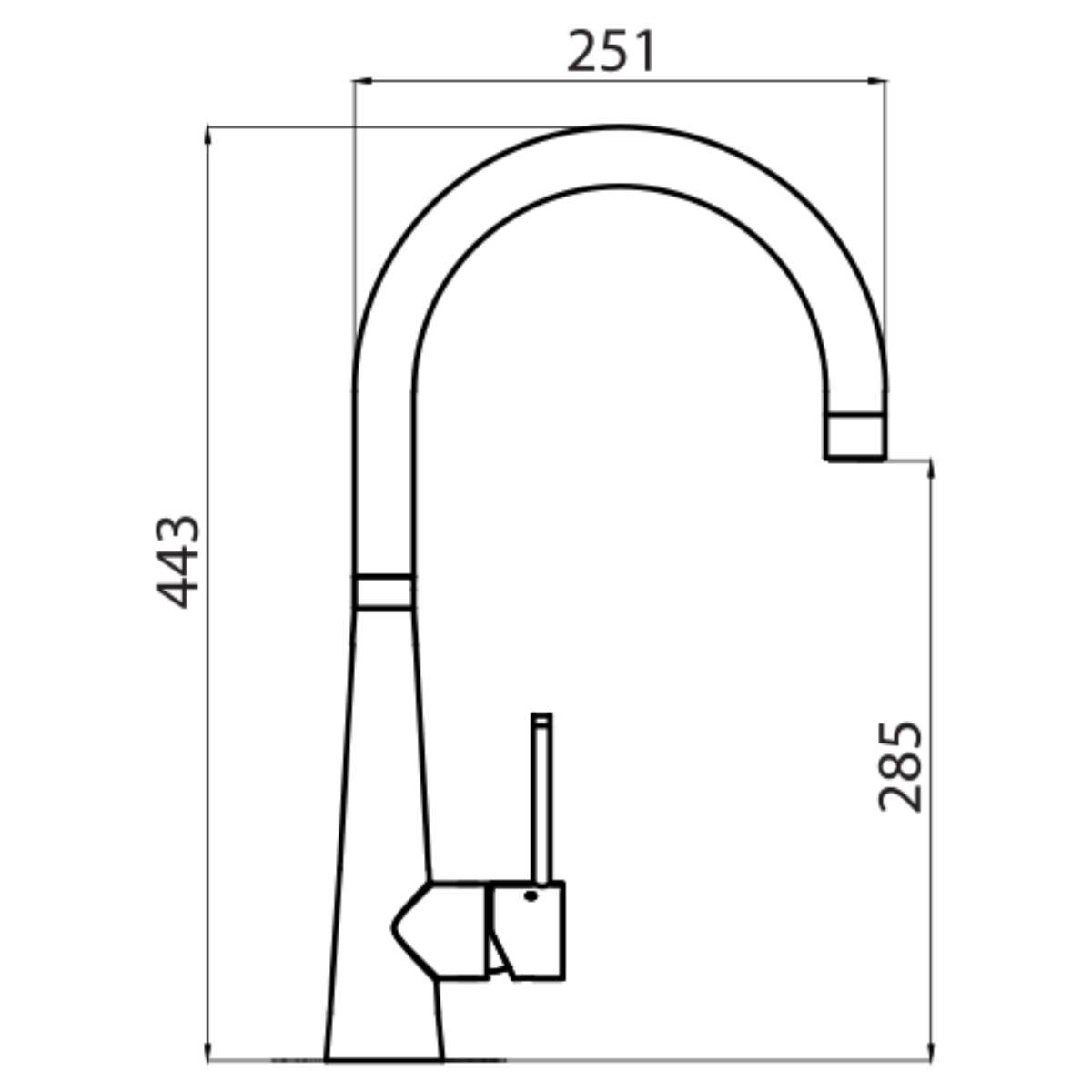 Oliveri Essente 316 Stainless Steel Goose Neck Mixer - Gun Metal SS31620-GM hero image