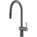Gessi Inedito Pull Out Dual Function Spray Kitchen Mixer Tap Black Metal Brushed 60413BMB hero image