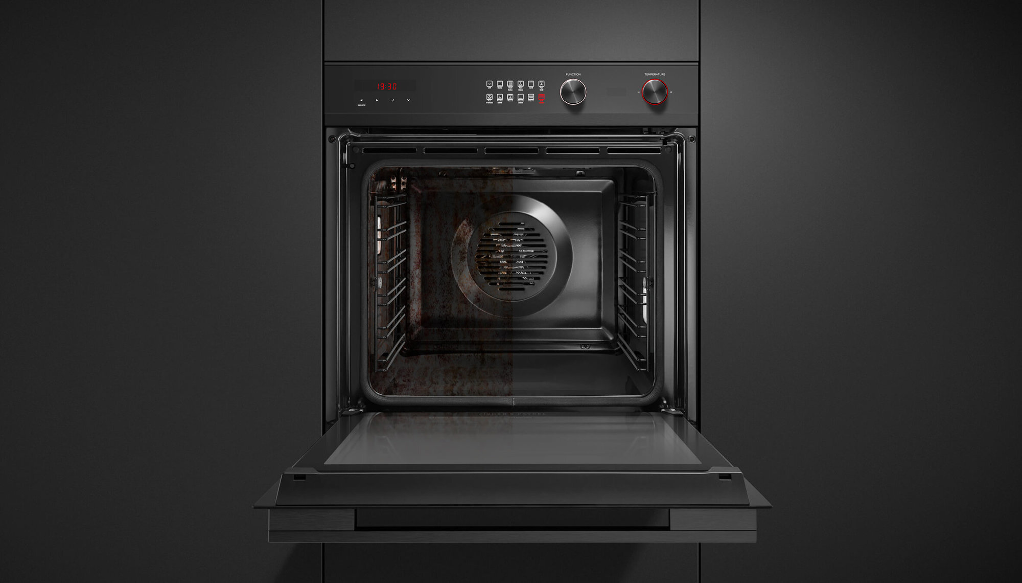 Fisher & Paykel Series 9 60cm Minimal Pyrolytic Built-In Oven Black Glass OB60SD11PB1 hero image