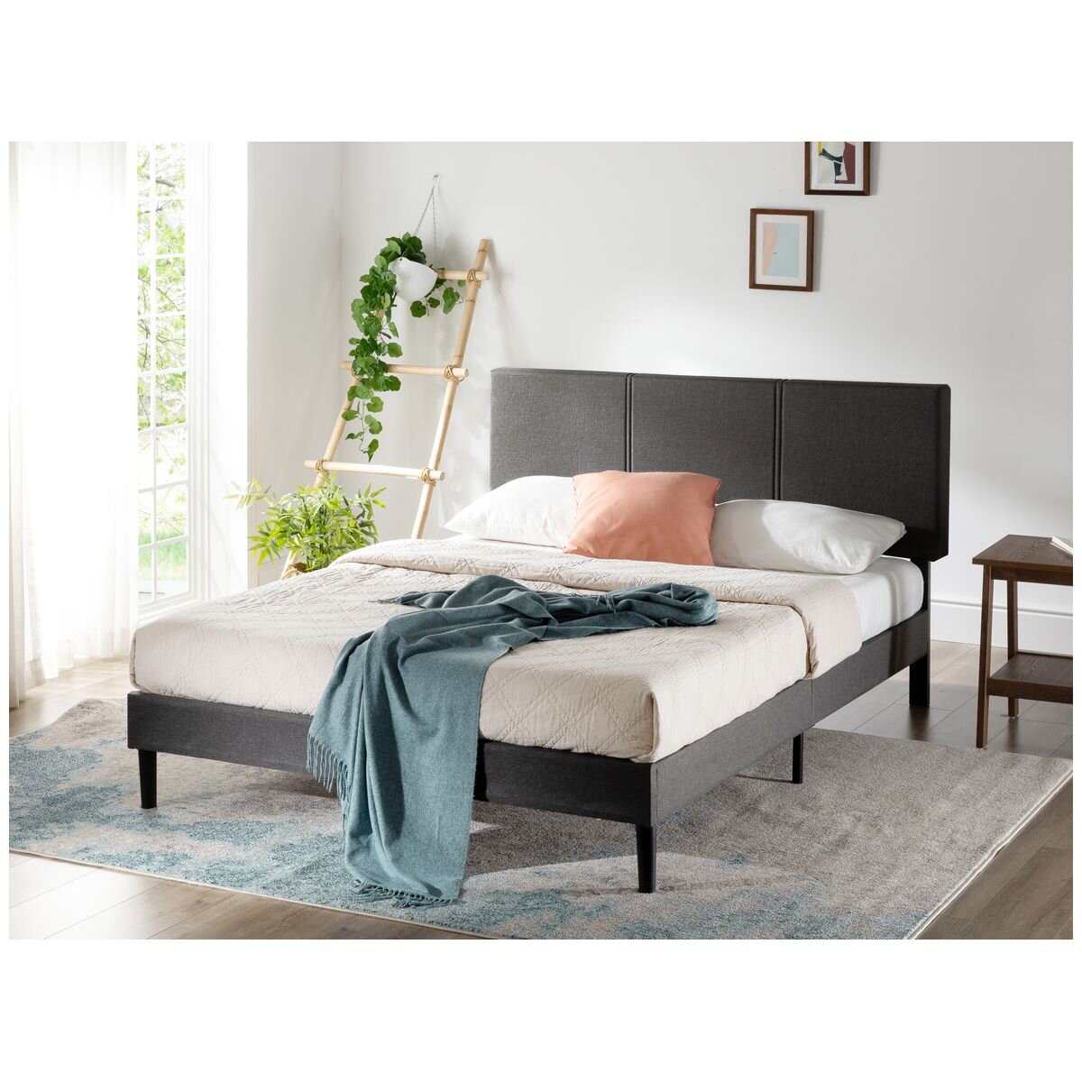 Zinus Single Cambril Bed Frame Fabric Bed Base Upholstered Kids Dark Grey AU-FPPBC1-38S hero image