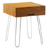 Reddie Willy Square Bedside Table Natural Teak Top White Base image NaN