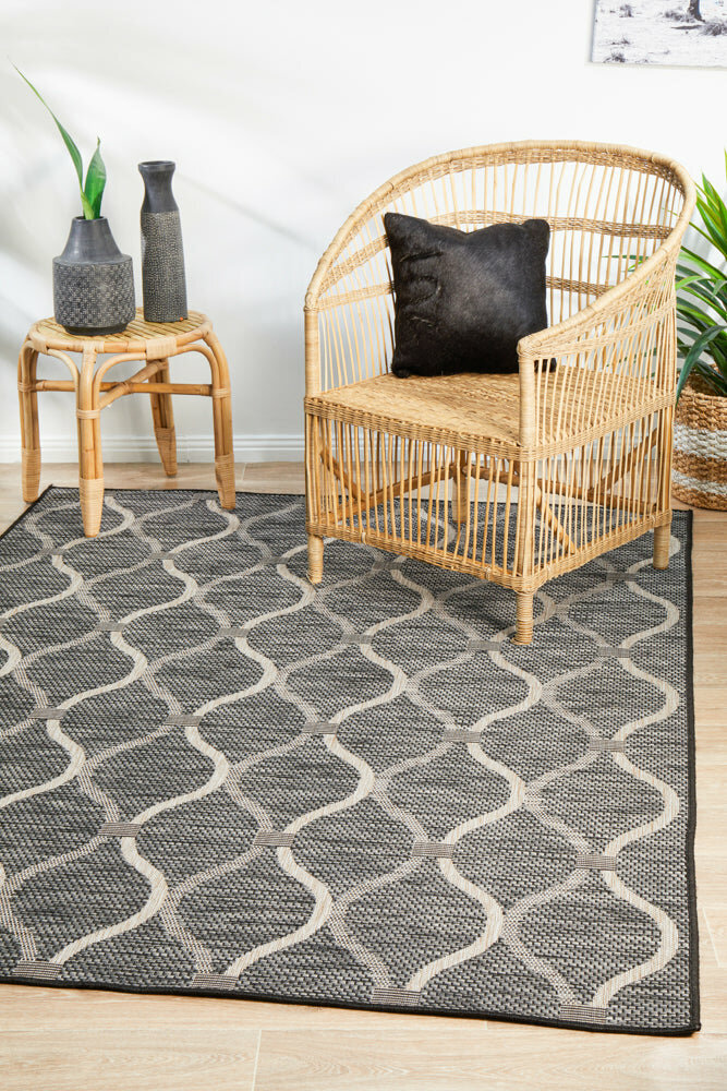 Rug Culture Terrace Extra Large Black Rug 330X240CM - TER-5501-BLK-330X240 hero image