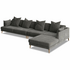 Kalona KYOTO Right Facing Extended Chaise Sofa Pewter WS-205-RCS-VILA-27 image NaN
