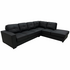 SILC Global Bari Five Seater Chaise PU Black 21001009 image NaN
