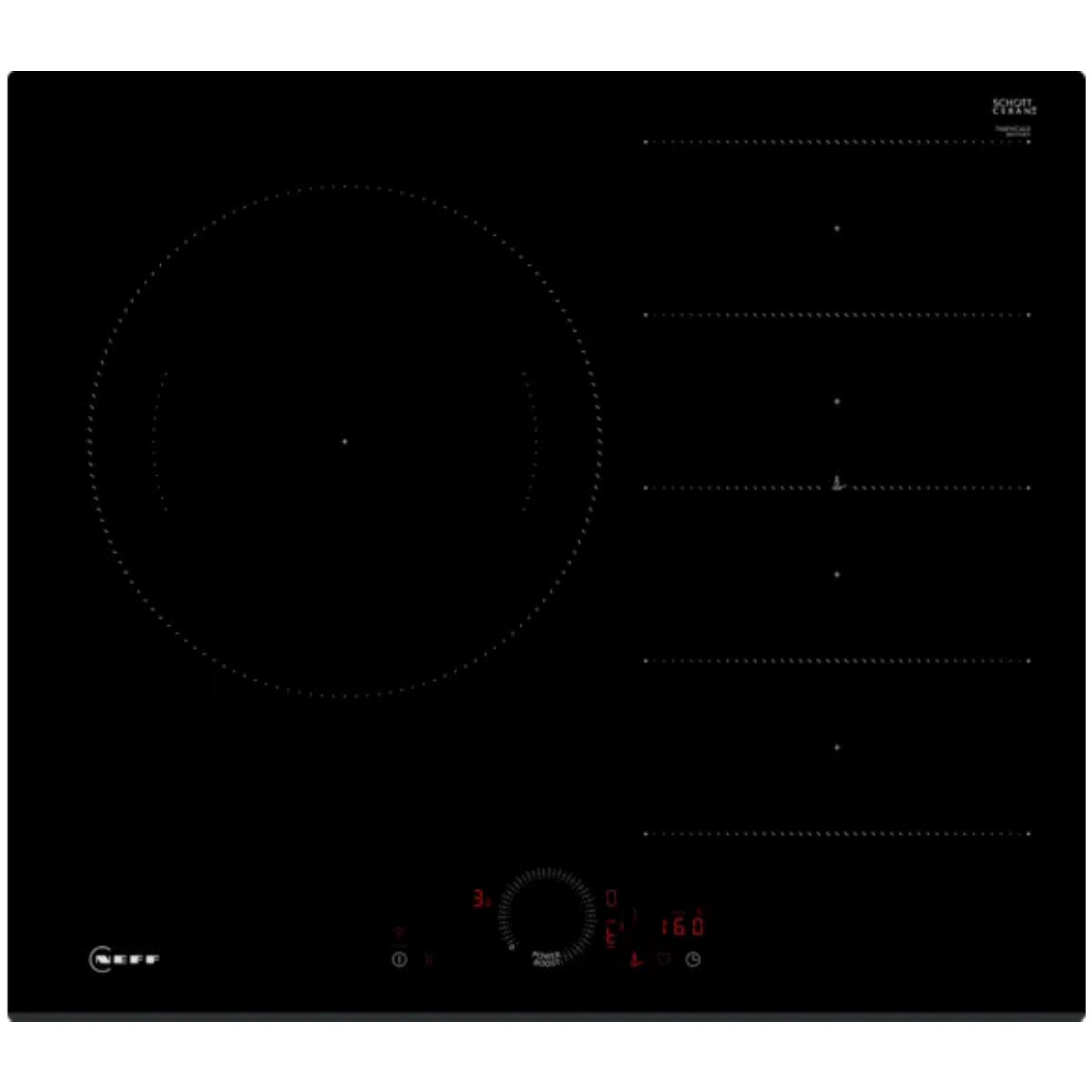 Neff 60cm N 70 Flex 3 Zone Induction Cooktop Black T66FHC4L0 hero image