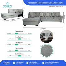Ostro Rosebrook Three Seater Left Chaise Sofa Y358LHFBEL43 hero image