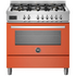 Bertazzoni 90cm Professional Orange Dual Fuel Freestanding Oven PRO96L1EART image NaN
