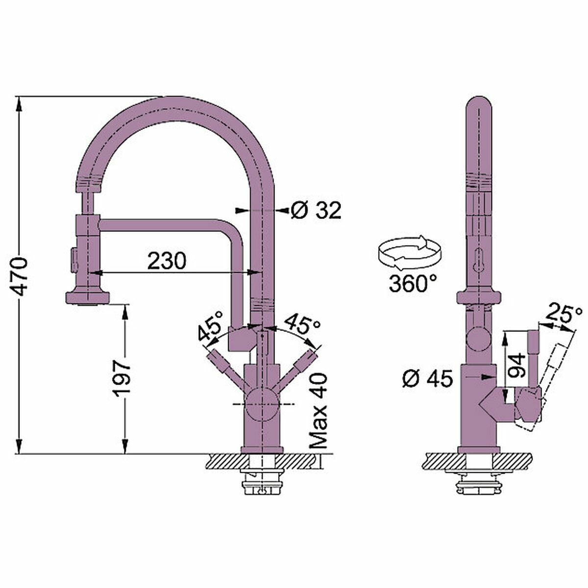 Franke Professional Pull-Out Tap Stainless Steel TA9101 hero image