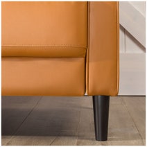 Zinus Benton Mid-Century Faux Leather Sofa 3 Seater - Cognac AU-USSBTF-3CL hero image