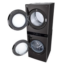 LG AI WashTower 19kg/10kg All-In-One Stacked Washer Dryer Black Steel WWT-1910B hero image