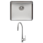 Oliveri Sonetto Single Bowl Sink and Essente Pull Out Tap Pack SS31625SN1050U hero image