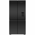 Fisher & Paykel Series 7 690L Quad Door Refrigerator with Ice and Water Matte Black Glass RF730QZUVB1 hero image