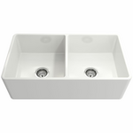 Turner Hastings Novi 85 X 46 Fine Fireclay Double Bowl Butler Sink Gloss White NO85FS hero image