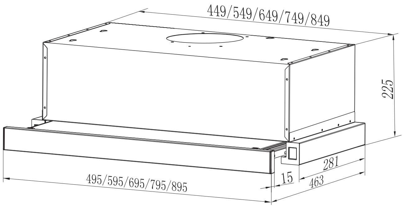 Trinity 90cm Slide-out Rangehood TR90S90-NP hero image